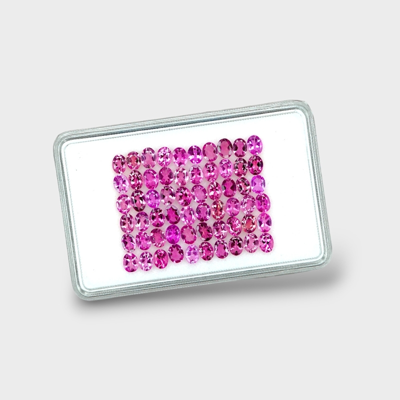 Pink Tourmaline 6x4mm Faceted Oval A+ Gemstones Parcel - 170173