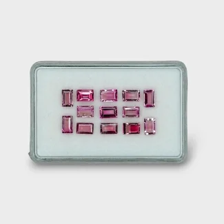 8.06 Cts. Pink Tourmaline 6x4mm Step Cut Baguette Shape A+ Grade Gemstones Parcel - Total 13 Pcs.