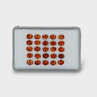 Hessonite Garnet 5x4mm Faceted Oval AAA Gemstones Parcel - 170277