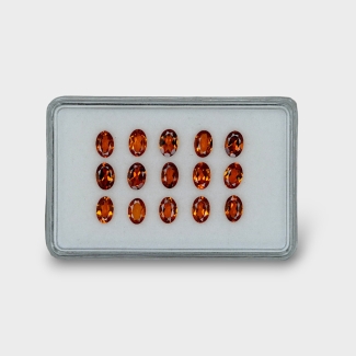 Hessonite Garnet 6x4mm Faceted Oval AAA Gemstones Parcel - 170280