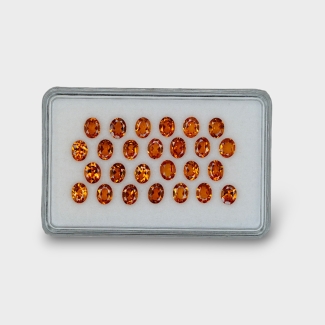 Hessonite Garnet 5x4mm Faceted Oval AAA Gemstones Parcel - 170301