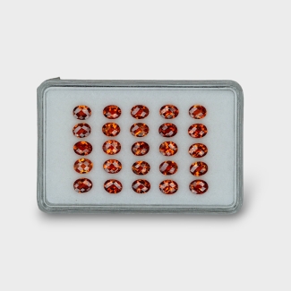 Hessonite Garnet 5x4mm Checkerboard Oval AAA Gemstones Parcel - 170308