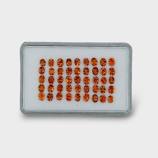 Hessonite Garnet 4x3mm Faceted Oval AAA Gemstones Parcel - 170303