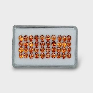 Hessonite Garnet 5x4mm Checkerboard Oval AAA Gemstones Parcel - 170278