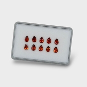 Hessonite Garnet 6x4mm Faceted Pear AAA Gemstones Parcel - 170316