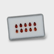 Hessonite Garnet 6x4mm Faceted Pear AAA Gemstones Parcel - 170316