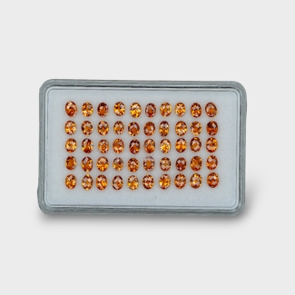 Hessonite Garnet 4x3mm Checkerboard Oval AAA Gemstones Parcel - 170305