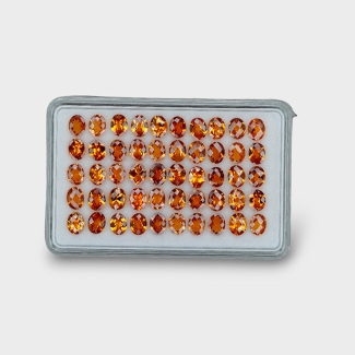 Hessonite Garnet 5x4mm Checkerboard Oval AAA Gemstones Parcel - 170311