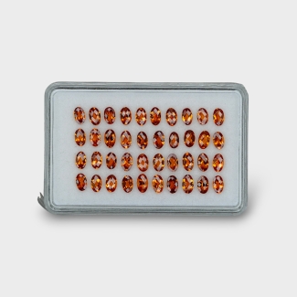 Hessonite Garnet 5x3mm Checkerboard Oval AAA Gemstones Parcel - 170293