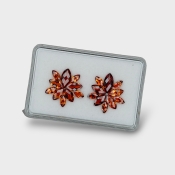 Hessonite Garnet 6x3-10x5mm Checkerboard Marquise AAA Matched Gemstones Pair - 170320