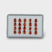 Hessonite Garnet 6x4mm Faceted Pear AAA Gemstones Parcel - 170292