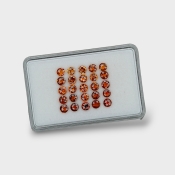 Hessonite Garnet 4mm Checkerboard Round AAA Gemstones Parcel - 170283