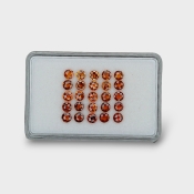 Hessonite Garnet 4mm Checkerboard Round AAA Gemstones Parcel - 170283