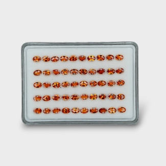 Hessonite Garnet 6x4mm Checkerboard Oval AAA Gemstones Parcel - 170276