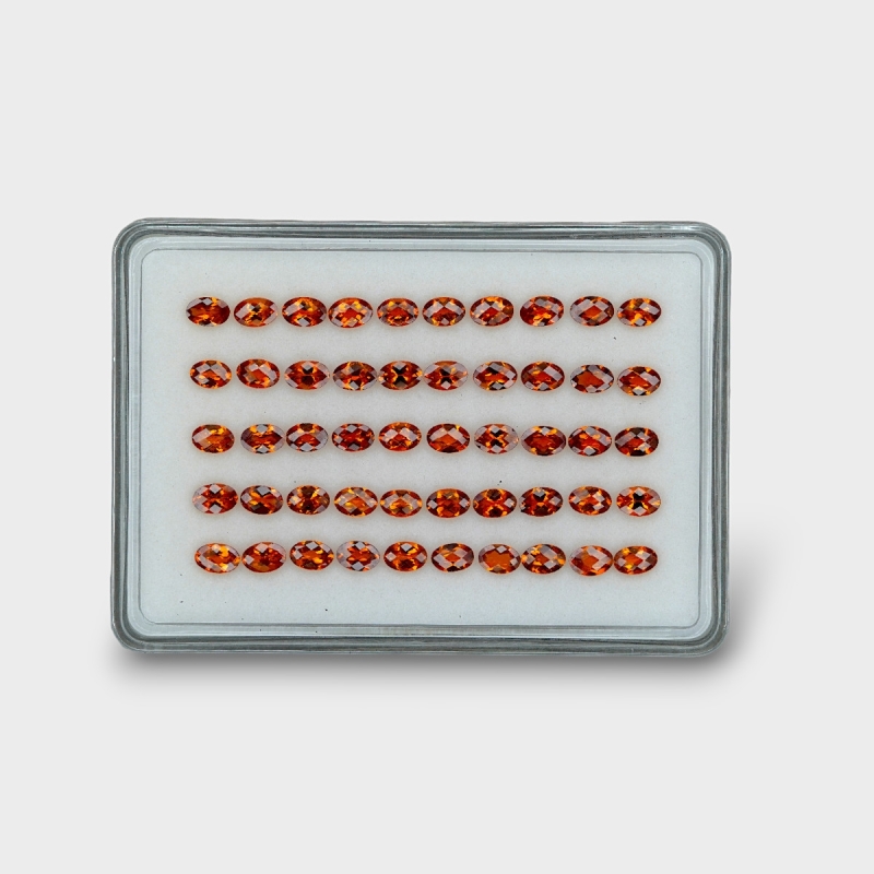 Hessonite Garnet 6x4mm Checkerboard Oval AAA Gemstones Parcel - 170273