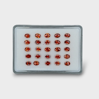 Hessonite Garnet 7x5mm Checkerboard Oval AAA Gemstones Parcel - 170284