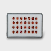 Hessonite Garnet 7x5mm Checkerboard Oval AAA Gemstones Parcel - 170287