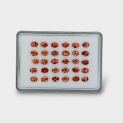 Hessonite Garnet 7x5mm Checkerboard Oval AAA Gemstones Parcel - 170285