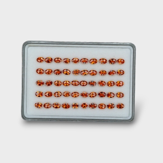 Hessonite Garnet 6x4mm Checkerboard Oval AAA Gemstones Parcel - 170274