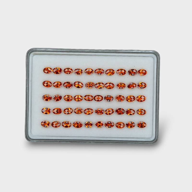 Hessonite Garnet 6x4mm Checkerboard Oval AAA Gemstones Parcel - 170274