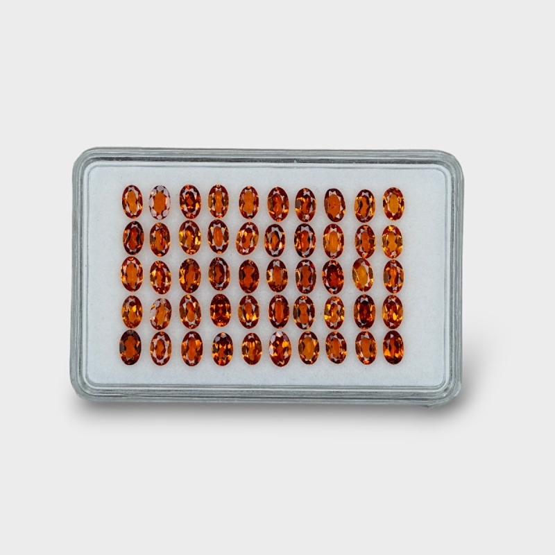 Hessonite Garnet 5x3mm Faceted Oval AAA Gemstones Parcel - 170279