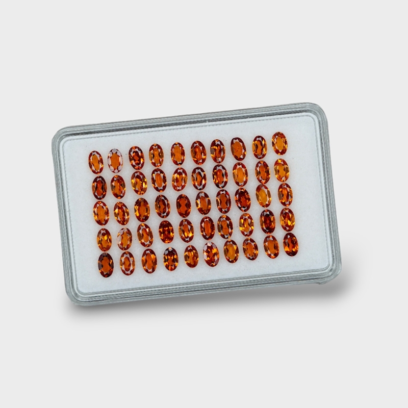 Hessonite Garnet 5x3mm Faceted Oval AAA Gemstones Parcel - 170279