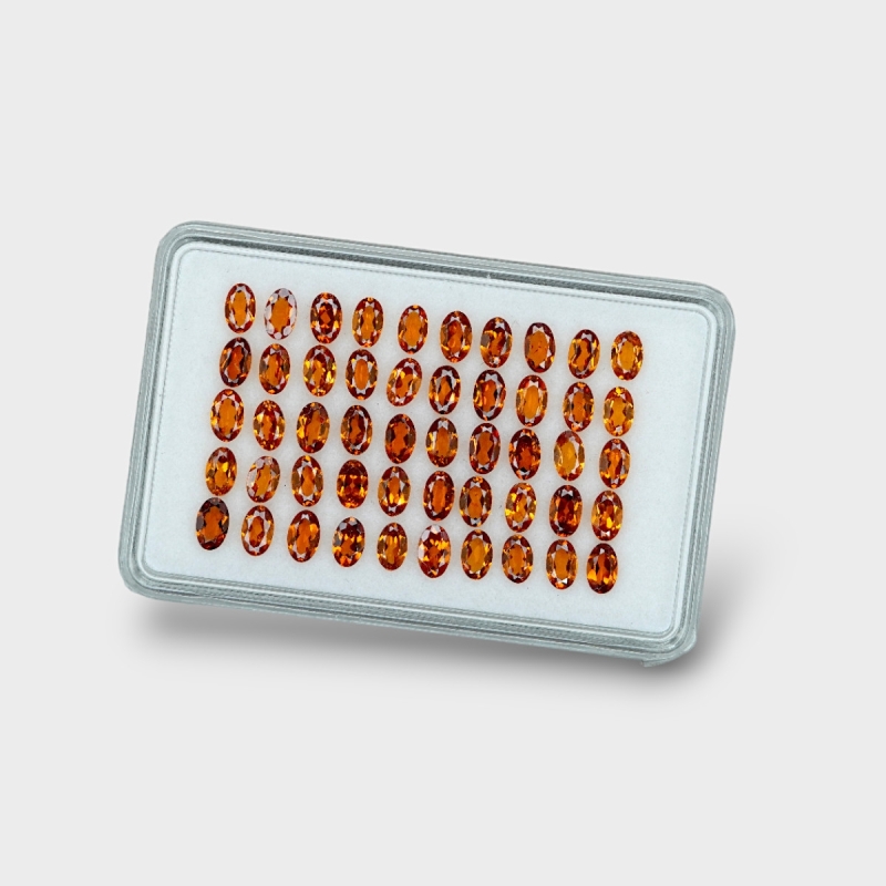 Hessonite Garnet 5x3mm Faceted Oval AAA Gemstones Parcel - 170279