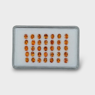 Hessonite Garnet 4x3mm Faceted Oval AAA Gemstones Parcel - 170291