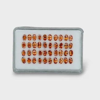 Hessonite Garnet 5x3mm Checkerboard Oval AAA Gemstones Parcel - 170310