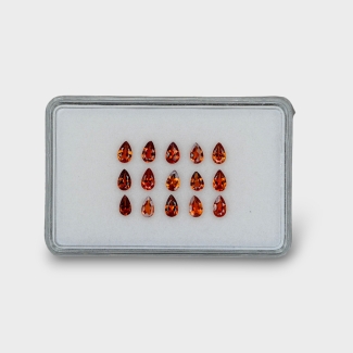 Hessonite Garnet 5x3mm Faceted Pear AAA Gemstones Parcel - 170317