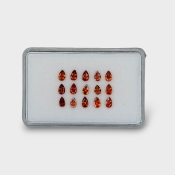 Hessonite Garnet 5x3mm Faceted Pear AAA Gemstones Parcel - 170317