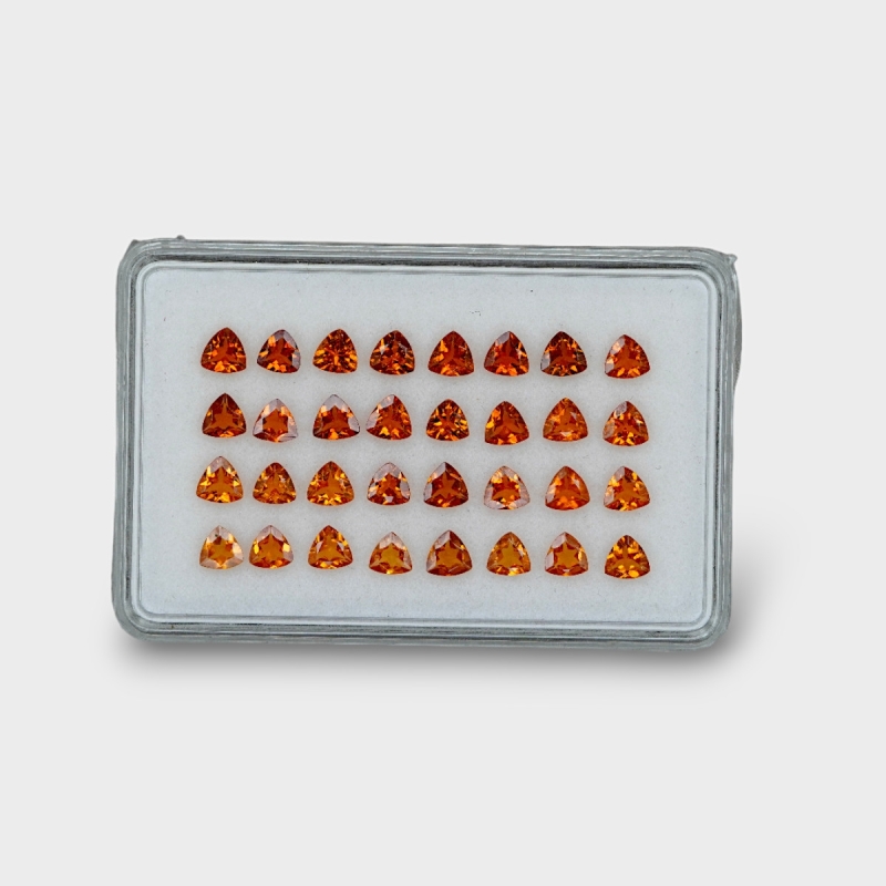 Hessonite Garnet 4mm Faceted Trillion AAA Gemstones Parcel - 170323