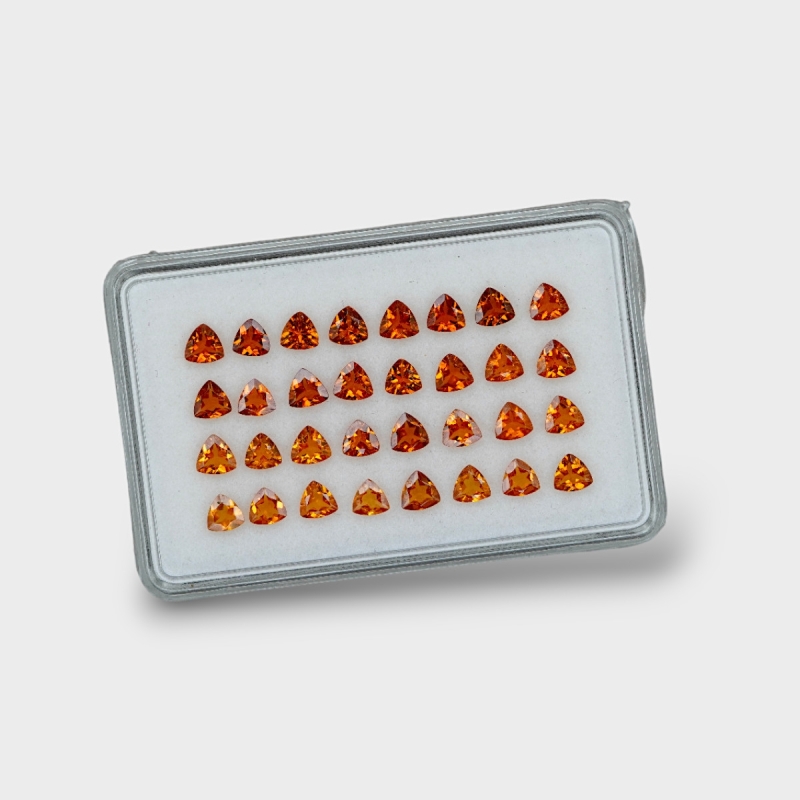 Hessonite Garnet 4mm Faceted Trillion AAA Gemstones Parcel - 170323