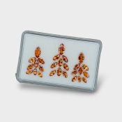 Hessonite Garnet 5x2-8x4mm Checkerboard Marquise AAA Matched Gemstones Set - 170325