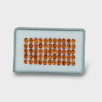 Hessonite Garnet 4x3mm Faceted Oval AAA Gemstones Parcel - 170306