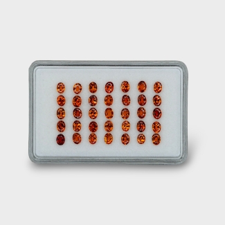 Hessonite Garnet 4x3mm Faceted Oval AAA Gemstones Parcel - 170309
