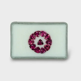 8.19 Cts. Pink Tourmaline 6mm Faceted Trillion Shape AA Grade Gemstones Parcel - Total 10 Pcs.