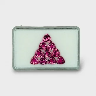 11.11 Cts. Pink Tourmaline 7mm Faceted Trillion Shape AA+ Grade Gemstones Parcel - Total 10 Pcs.