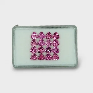 11.05 Cts. Pink Tourmaline 6mm Faceted Trillion Shape AA+ Grade Gemstones Parcel - Total 16 Pcs.