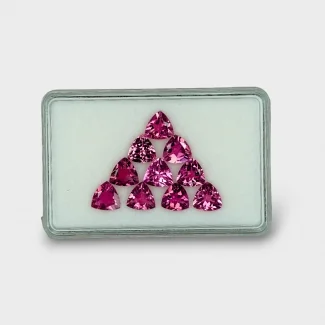 10.84 Cts. Pink Tourmaline 7mm Faceted Trillion Shape AA+ Grade Gemstones Parcel - Total 10 Pcs.