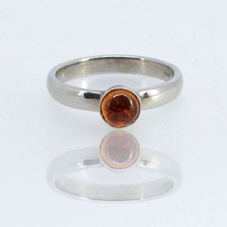 Spessartite Garnet CZ 925 Sterling Silver Ring