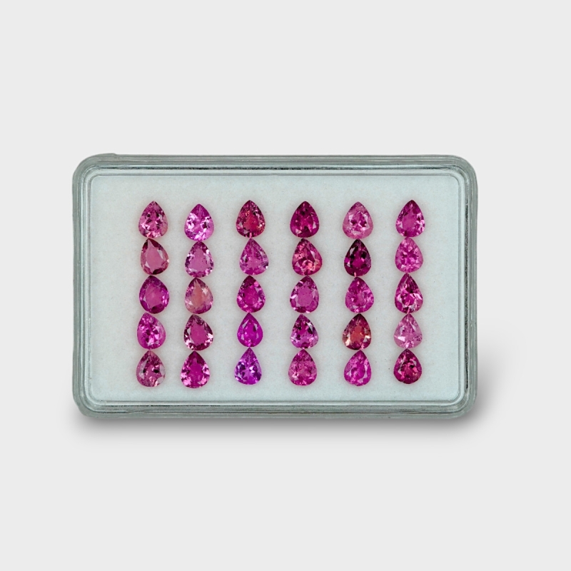 8.91 Cts. Pink Tourmaline 5x4mm Faceted Pear Shape AA Grade Gemstones Parcel - Total 30 Pcs.