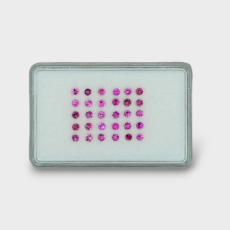 Pink Tourmaline 2.5mm Faceted Round AA+ Gemstones Parcel - 170269