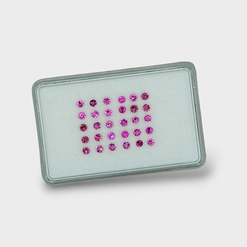 Pink Tourmaline 2.5mm Faceted Round AA+ Gemstones Parcel - 170269