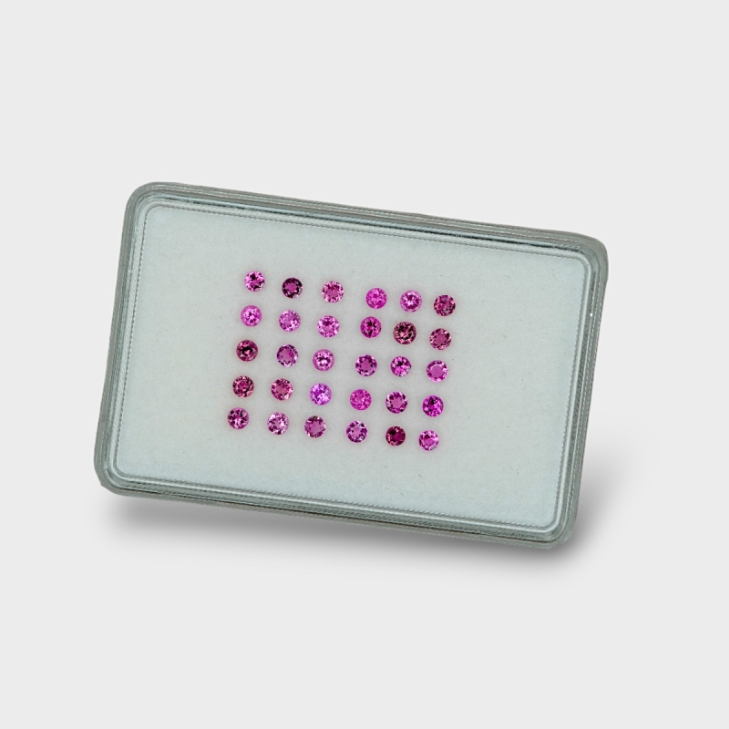 Pink Tourmaline 2.5mm Faceted Round AA+ Gemstones Parcel - 170269