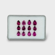 Rubellite Tourmaline 7x5mm Faceted Pear A+ Gemstones Parcel - 170211