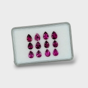 Rubellite Tourmaline 7x5mm Faceted Pear A+ Gemstones Parcel - 170211