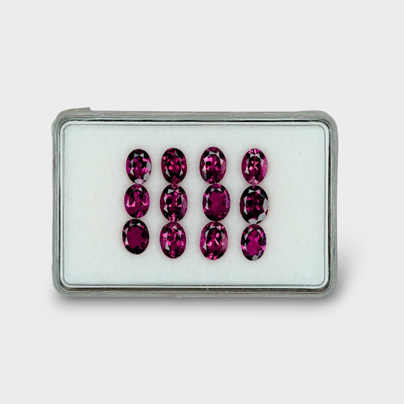 10.54 Cts. Pink Tourmaline 7x5mm Faceted Oval Shape A Grade Gemstones Parcel - Total 12 Pcs.