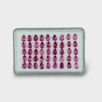 9.96 Cts. Pink Tourmaline 5x3mm Faceted Pear Shape AA Grade Gemstones Parcel - Total 45 Pcs.
