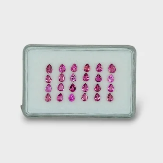 3.91 Cts. Pink Tourmaline 4x3mm Faceted Pear Shape A+ Grade Gemstones Parcel - Total 24 Pcs.
